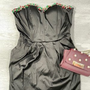 Sweetheart Embellished Cocktail Mini Dress